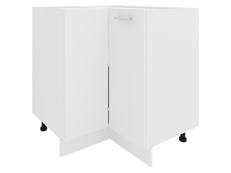 Une armoire de cuisine blanche avec une seule porte.