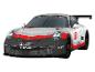 Puzzle 3D Porsche 911 GT3 Cup, avec logos Michelin, Chopard, Mobil 1 et Boss