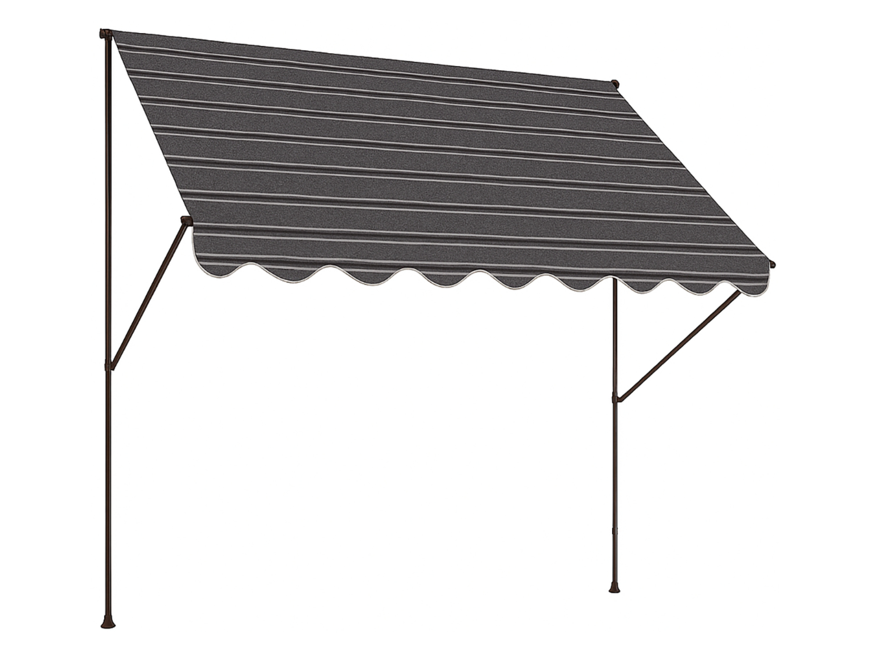 ANGERER Store banne à fixer (rayé gris-noir, 150 cm breit) - rayé gris-noir