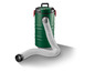 Un aspirateur Parkside vert avec un tuyau flexible.