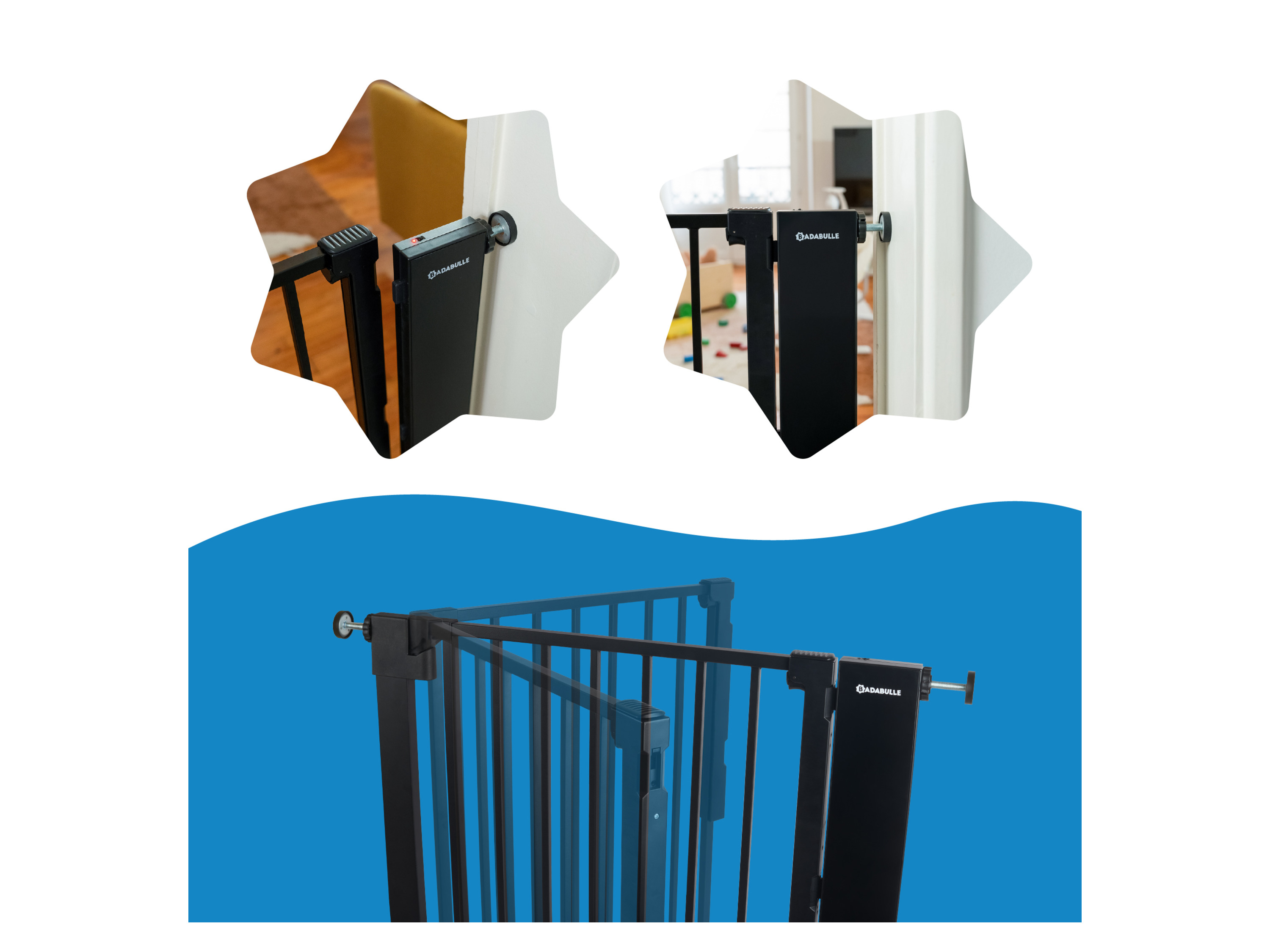 Badabulle Barrière de Sécurité Enfant Safe & Pass Capteur Déverrouillage Automatisé Babymoov - vue 4