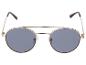 Lunettes de soleil rondes avec monture dorée et verres gris