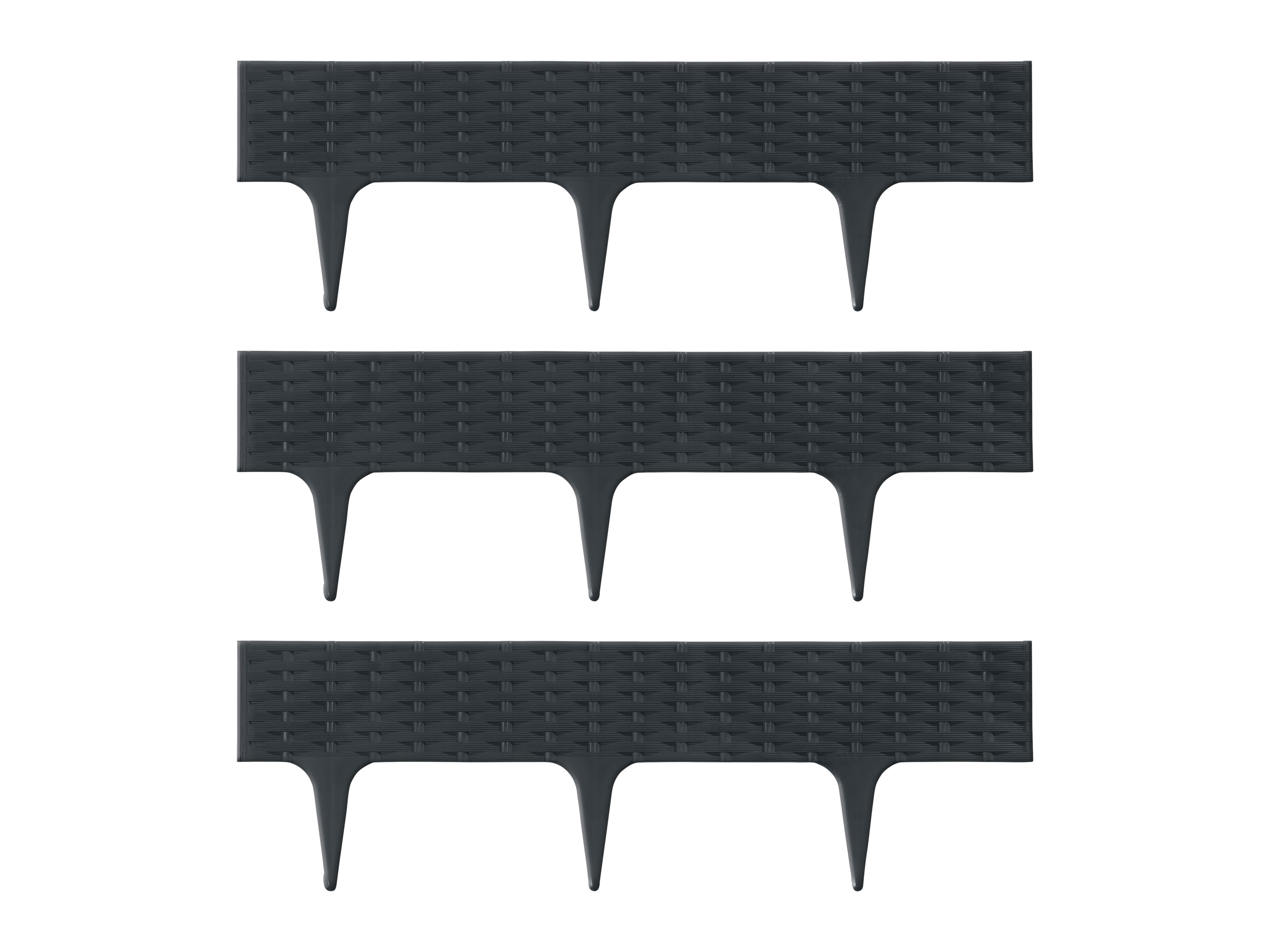 PARKSIDE® Bordures de jardin ou Clôtures emboîtables ou Dalles de jardin (aspect rotin 3 pcs.)