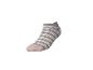 Chaussette courte rayée grise, blanche et rose