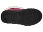 Botte d'hiver rose pour enfant avec doublure en fausse fourrure blanche et semelle noire.