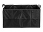 Une boîte de rangement noire avec plusieurs compartiments pour la voiture.