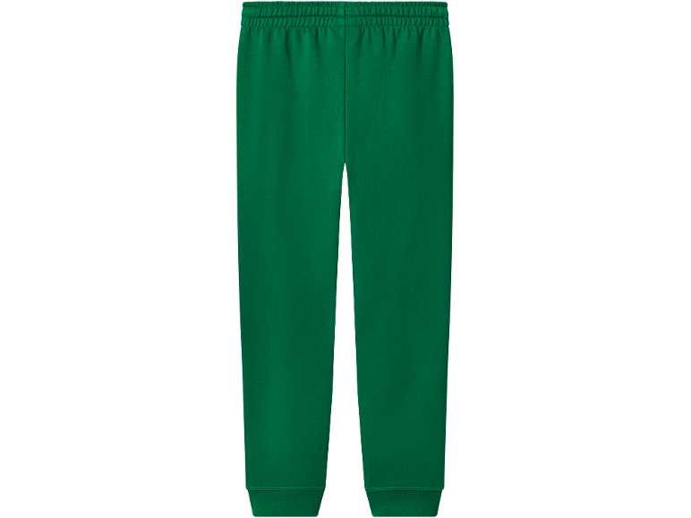 Pantalon de survêtement vert avec taille et chevilles élastiquées.