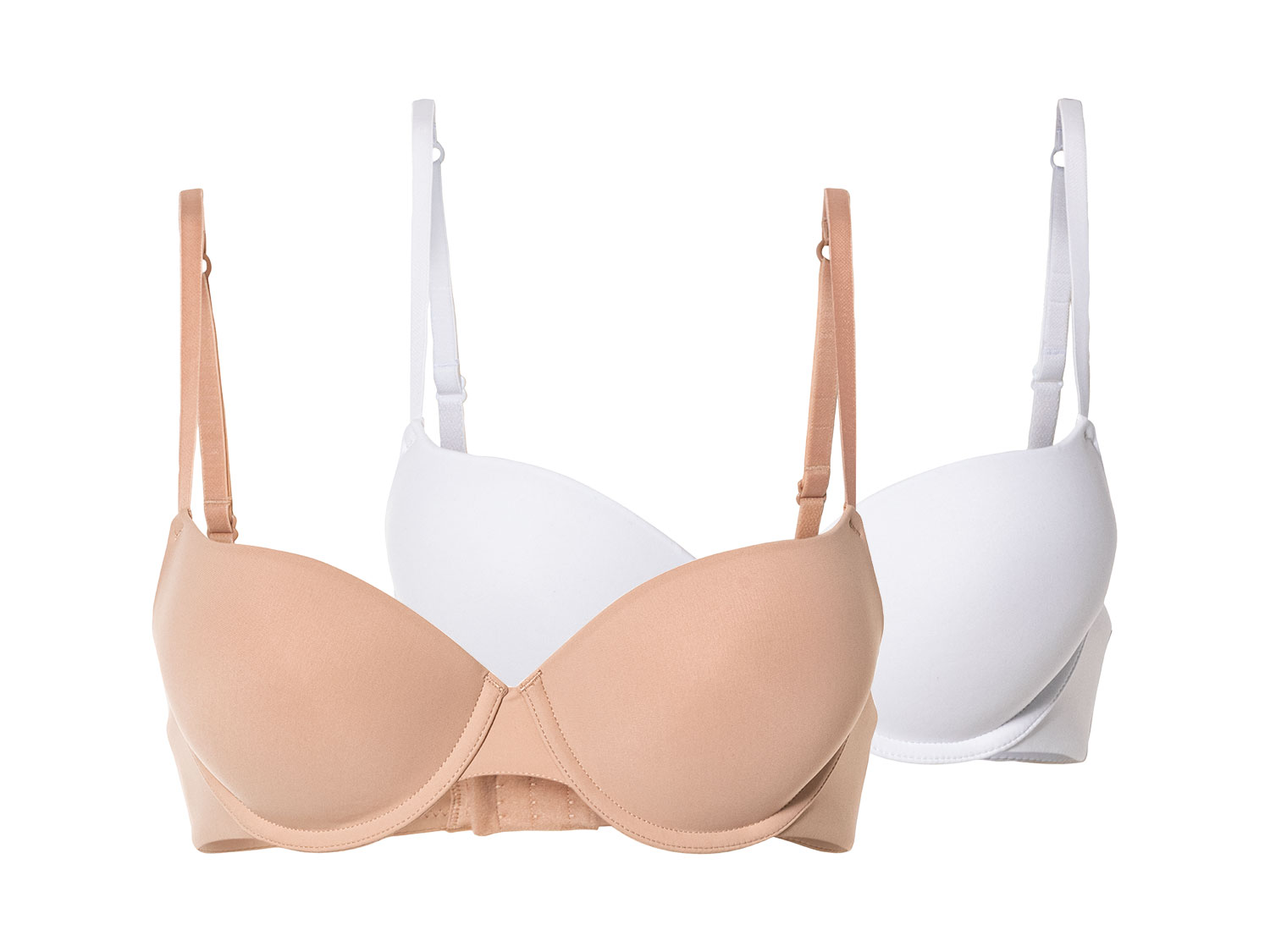 esmara® Lot de 2 soutiens-gorge à armatures femme  (beige/blanc)