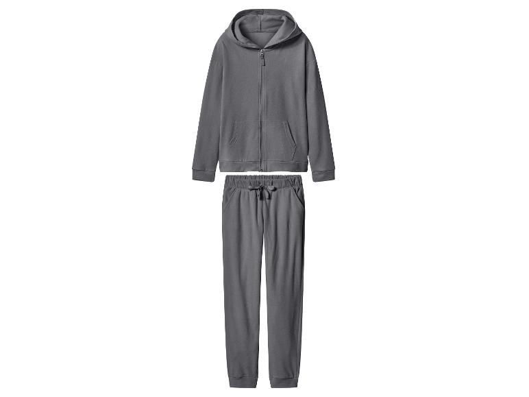 Survêtement gris foncé avec un sweat à capuche zippé et un pantalon de survêtement