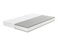 Un matelas blanc avec une bordure grise.
