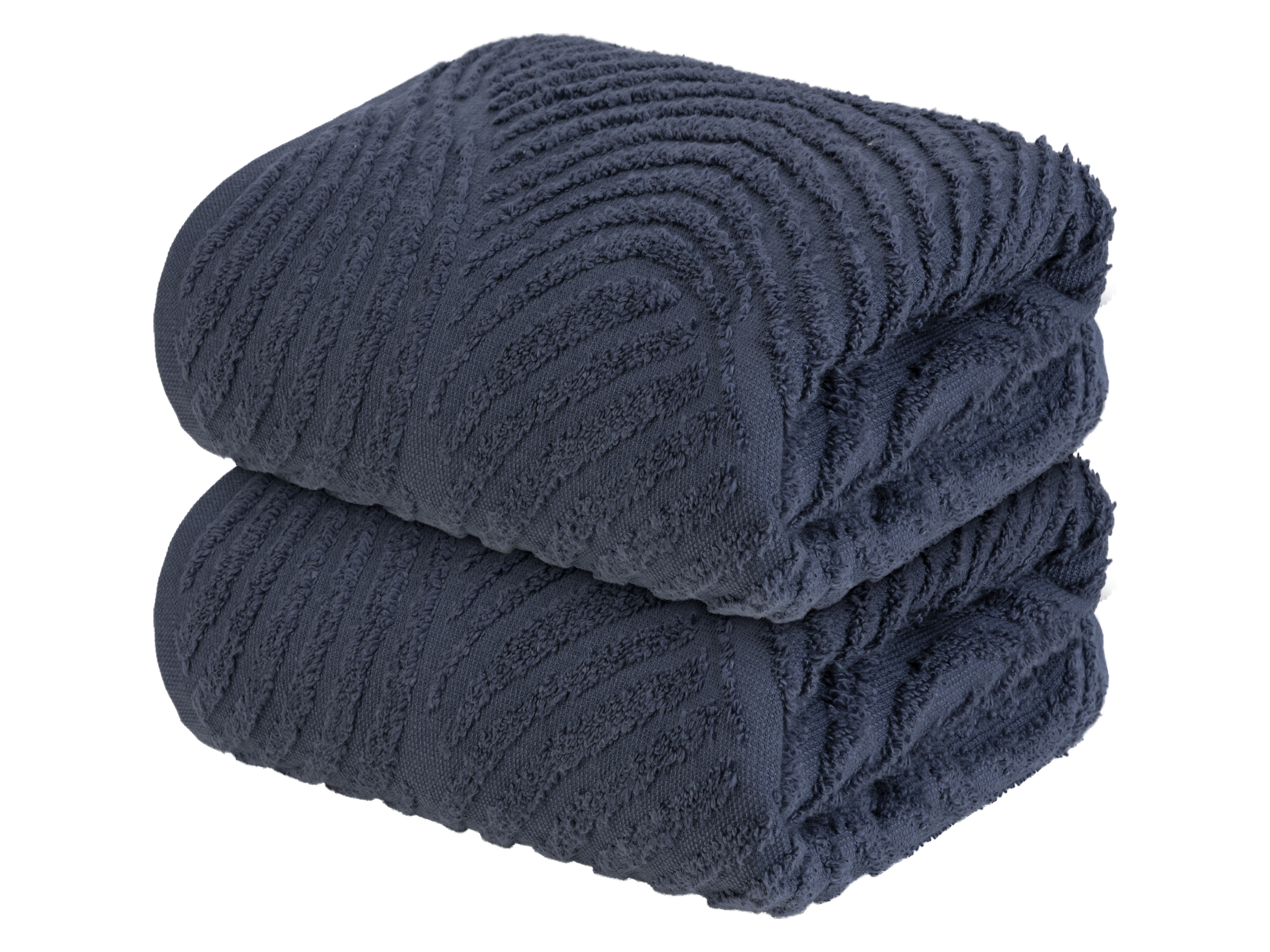 LIVARNO home Lot de 2 serviettes de toilette en éponge, 50 x 100 cm (bleu)