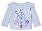 Un t-shirt bleu clair à manches longues avec un imprimé Bambi et des fleurs.