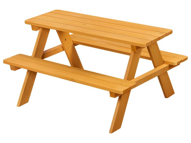 Table de pique-nique en bois pour enfants avec bancs intégrés