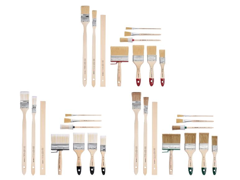 Divers pinceaux de peinture PARKSIDE de différentes tailles et types.