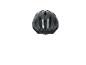 Un casque de vélo noir avec un motif de camouflage gris.