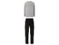 Sweat-shirt gris à manches longues avec logo 'Harbour City' et pantalon de jogging noir.
