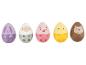 Jouets œufs animaux : lapin, mouton, cochon, poulet, hérisson.