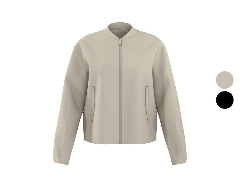 Blouson bomber beige zippé avec deux poches, disponible en deux options de couleur.