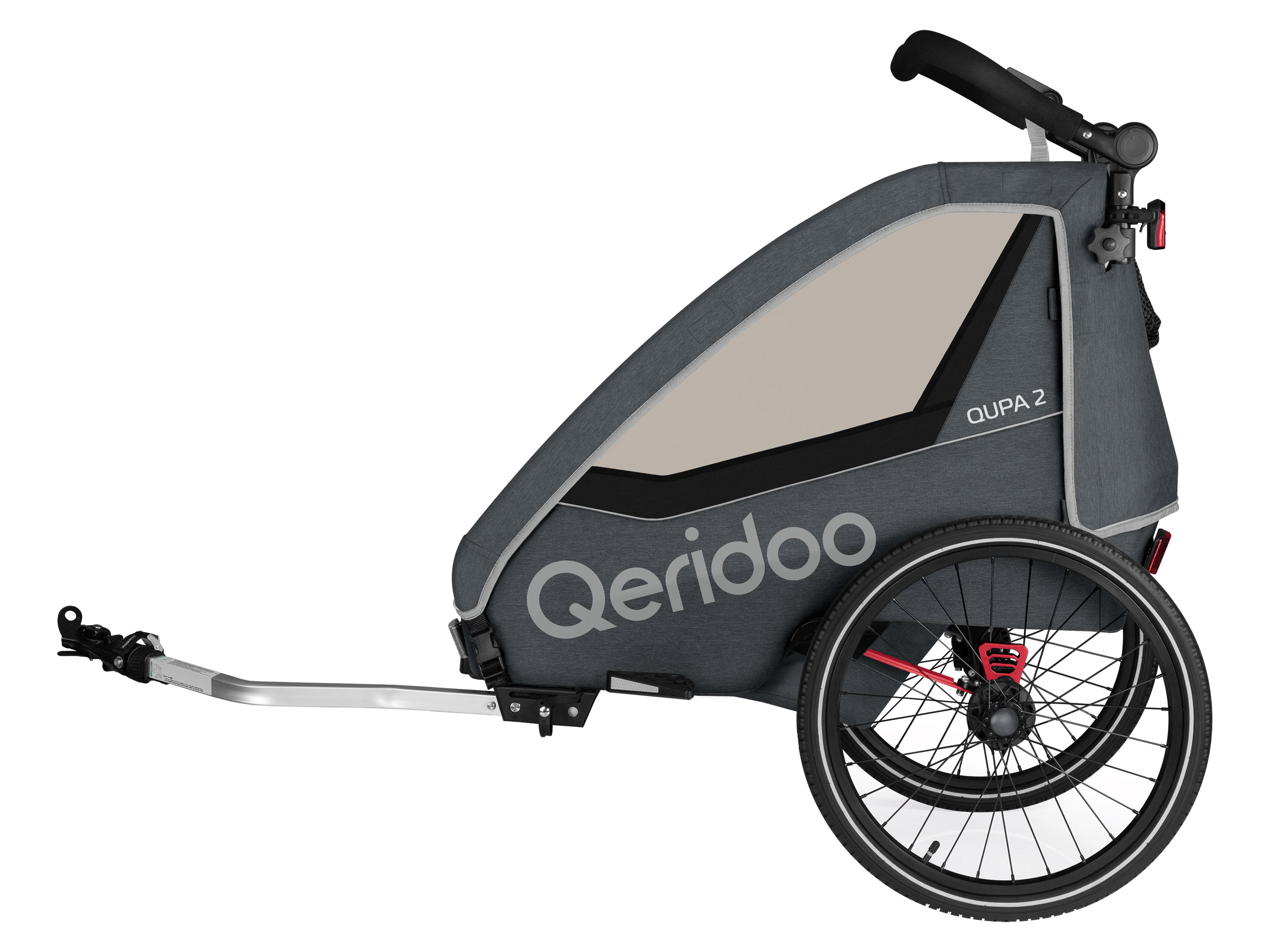 Qeridoo Remorque vélo QUPA 2 (gris)