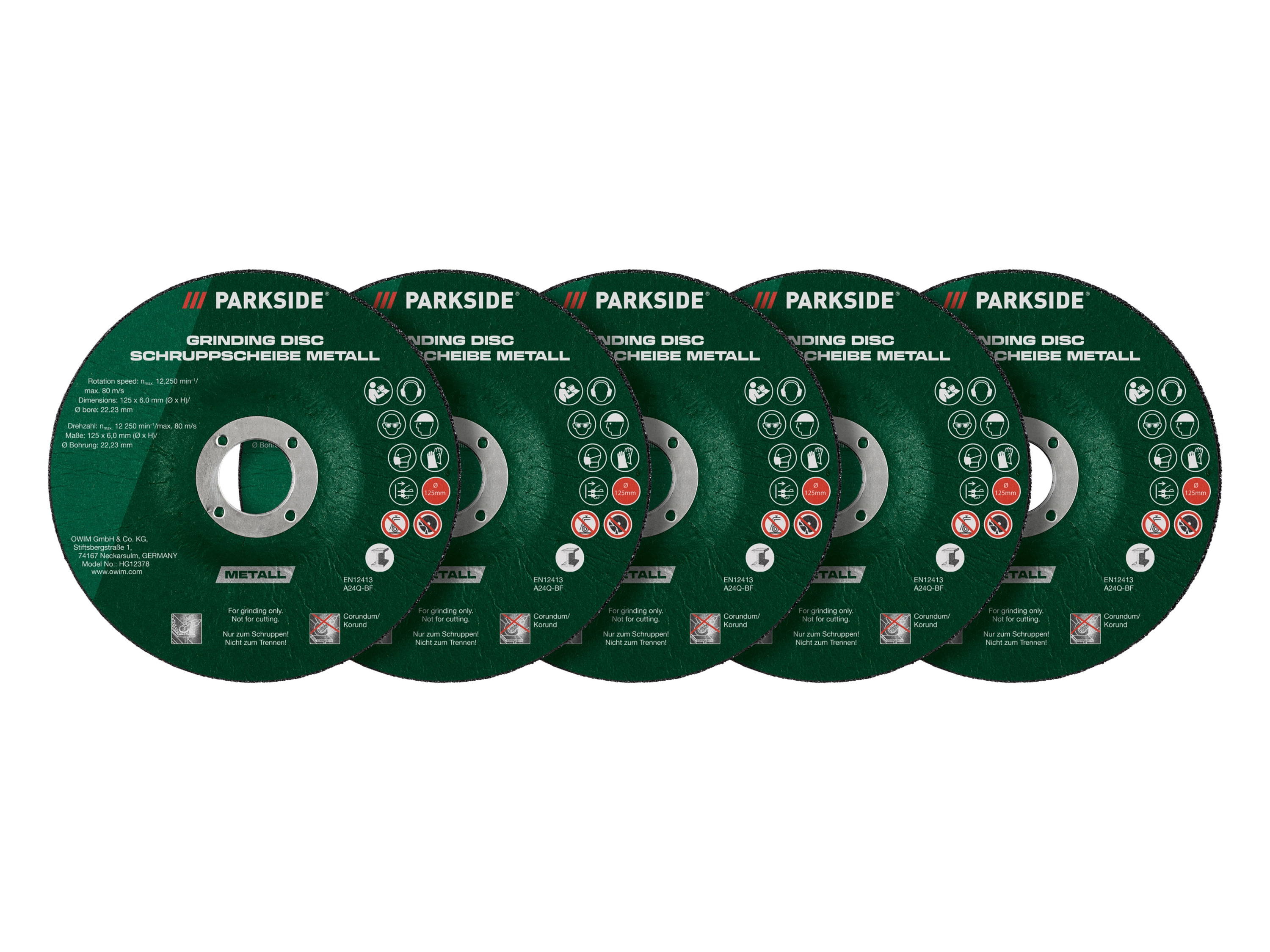 PARKSIDE® Set de disques (Disques à ébarber 5pcs.)