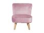 Chaise en velours rose avec pieds en bois
