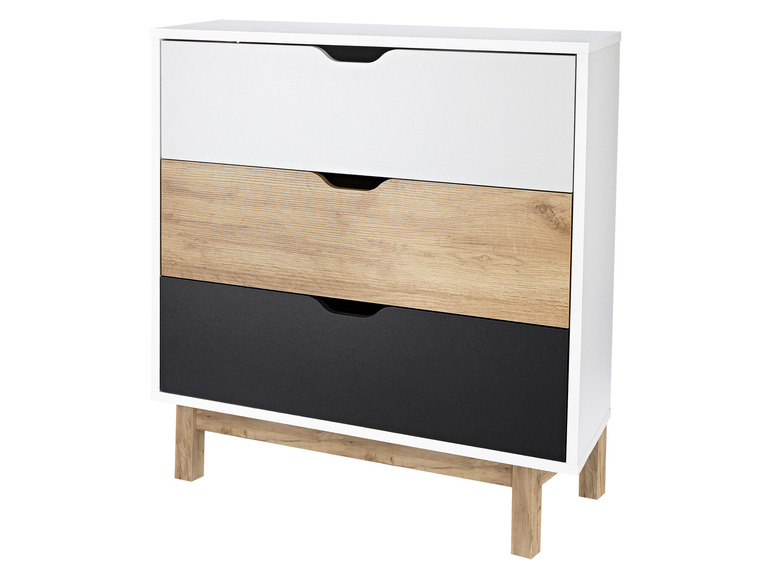 Aller en mode plein écran : LIVARNO home Commode avec 3 tiroirs, 80 x 35 x 85 cm - Image 1