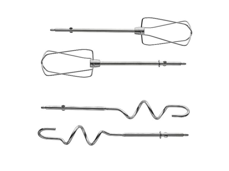 Ensemble de fouets et crochets à pâte métalliques pour batteur