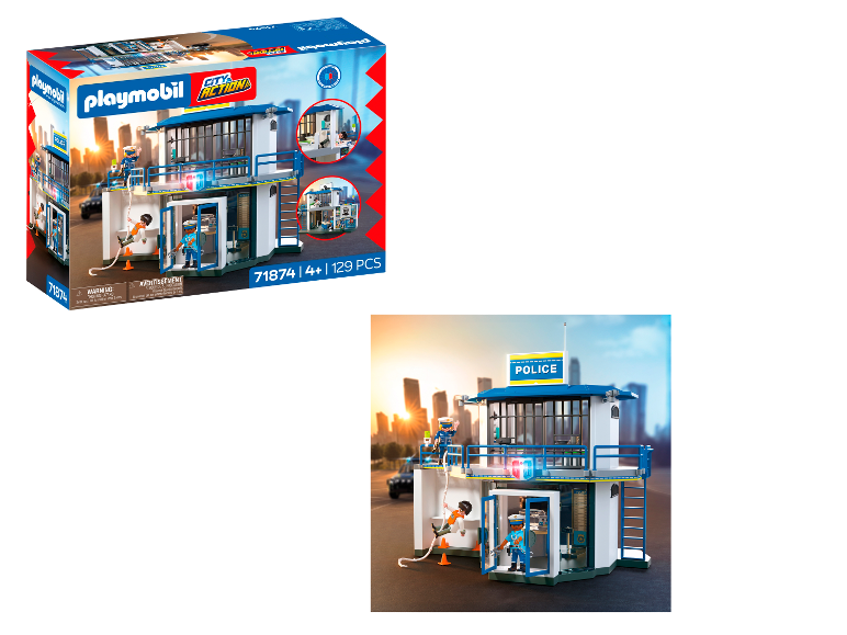 Commissariat de police jouet PLAYMOBIL City Action avec figurines de policiers.