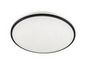 Un luminaire de plafond rond avec un bord noir.