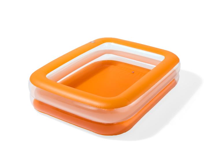 Piscine gonflable rectangulaire orange et blanche