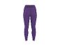 Legging de sport violet avec détails de couture et logo à la taille.