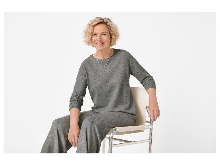 Pull Femme REVIEW En Maille Fine Gris Clair - Taille 38 EU - Style Décontracté Ample Confortable