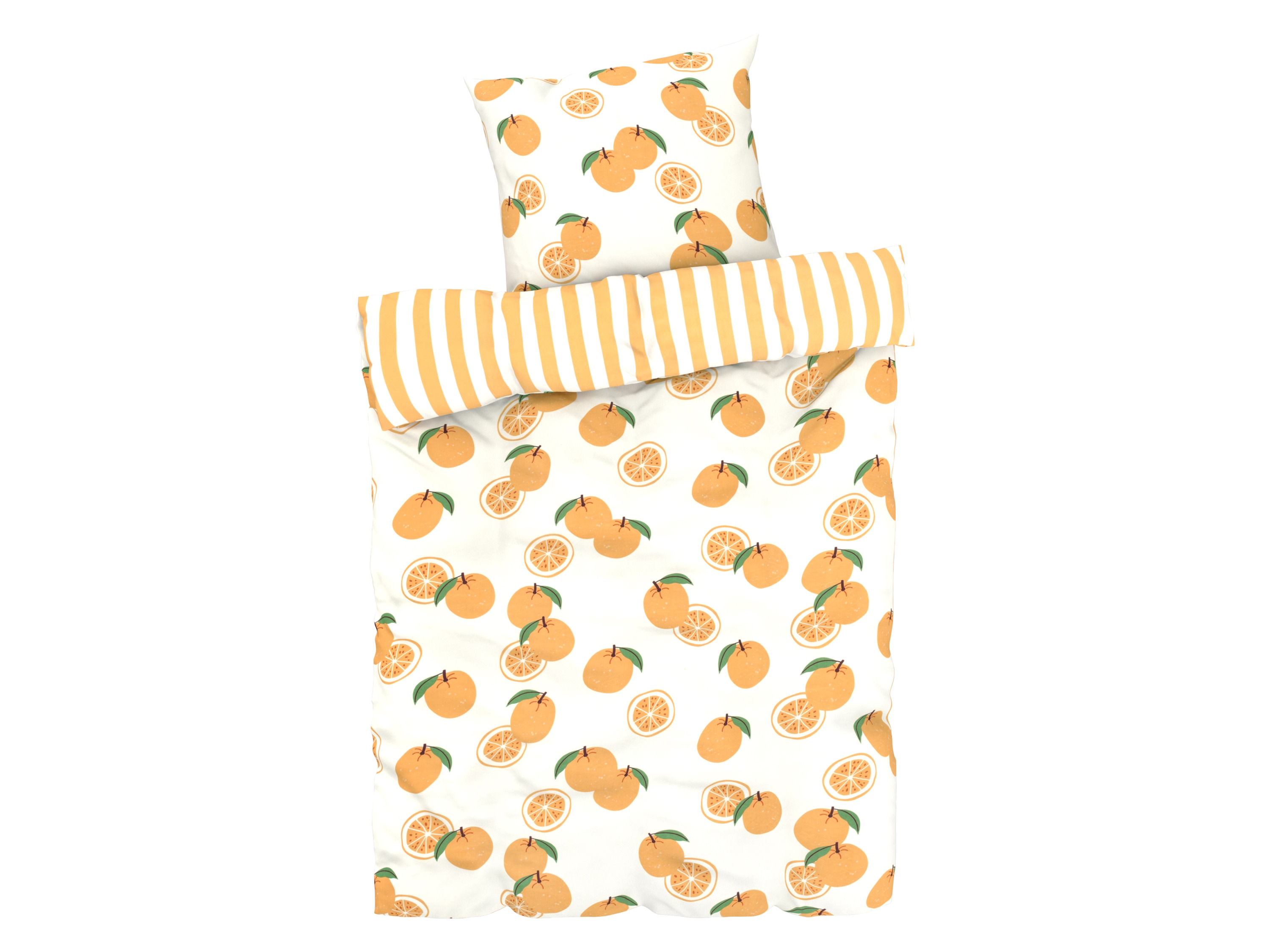 LIVARNO home Parure de lit réversible en satin microfibre, 140 x 200 cm (Attention : LV OSFR) (orange)