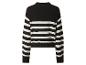 Pull à manches longues rayé noir et blanc, vue de dos