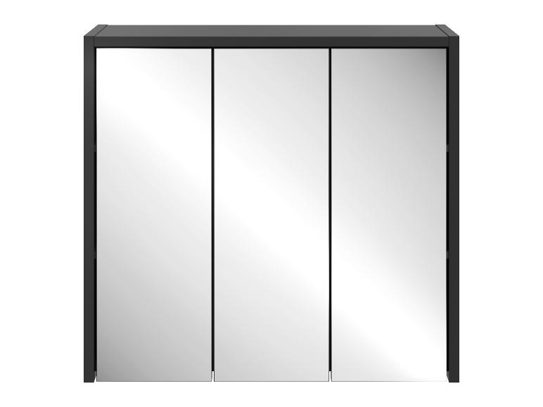 Armoire de salle de bain à trois portes miroir avec cadre noir