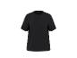 T-shirt noir uni à manches courtes.