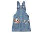 Robe salopette en jean avec Olaf (La Reine des Neiges) et fleurs.