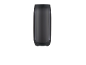 Enceinte portable avec corps transparent et détails noirs