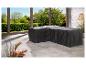 Housse de protection noire pour salon de jardin d'angle.