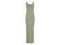 Robe longue, style minimaliste, couleur vert clair.