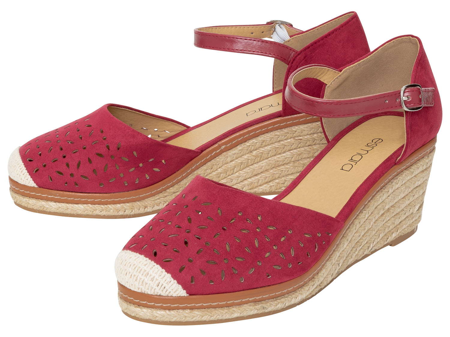 esmara® Sandales à talons compensés femme (rouge, 42)