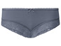 Une culotte grise avec de la dentelle.