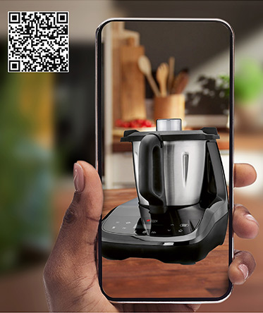 QR-Code zum Scannen für die Augmented-Reality-Ansicht des Monsieur Cuisine compact.