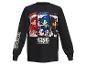 Sweat-shirt noir Sonic the Hedgehog avec les personnages Knuckles, Sonic et Shadow.