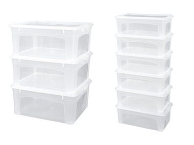 LIVARNO home Lot de 3 ou 6 boîtes de rangement, avec couvercle