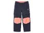 Pantalon de randonnée bleu foncé avec des détails roses pour enfants.