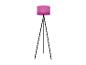 Lampe sur pied tripod, abat-jour rose.
