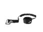 Leash de surf noir avec enrouleur.