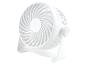 Ventilateur de bureau blanc compact.