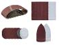 Assortiment de papiers de verre: bandes, formes rectangulaires, rondes et triangulaires.